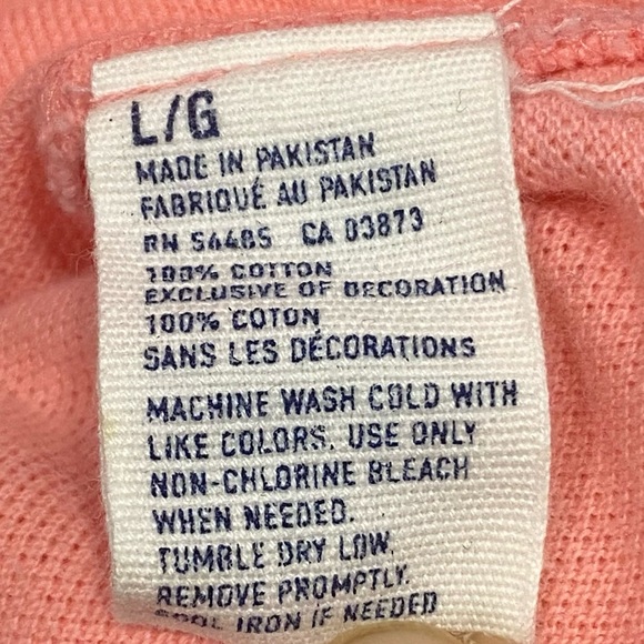 AMERICAN EAGLE Men’s PINK Polo Shirt Athletic Fit Short Sleeve Blue Size LARGE - Picture 3 of 5